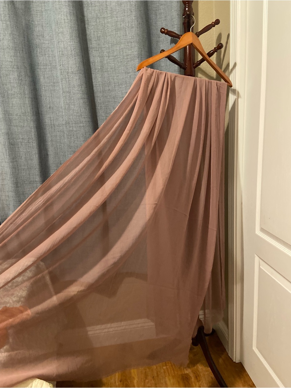 Indian Women’s Sheer Brown Scarf Dupatta Long Stole Neck Wrap Shawl Raw Hem